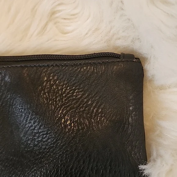 Free People Black Leather Hand Bag 15" x 12" - Picture 7 of 12
